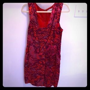 ADAM red and purple mini dress with pockets size 8